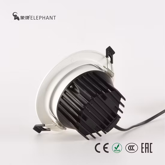 COB 25W 3200lm Cutout Dia150mm White Aluminum Recessed LED Downlight